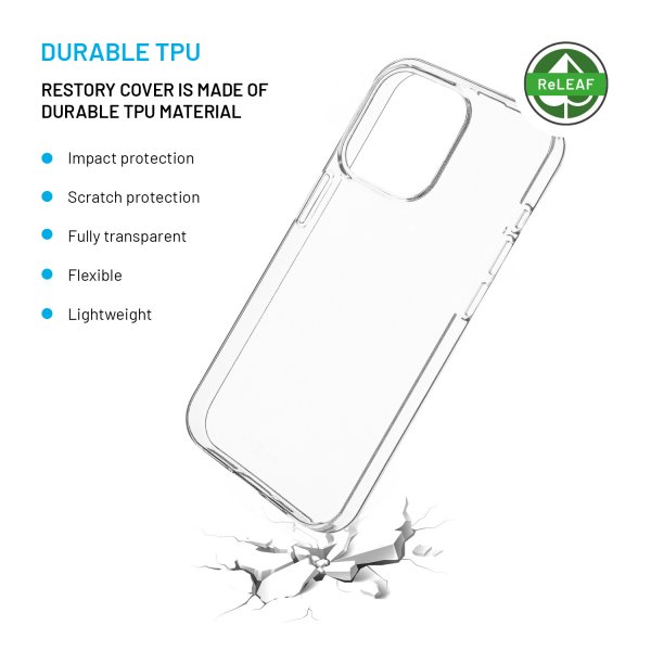 Fixed iPhone 15 Pro -kuori ReStore Läpinäkyvä