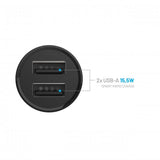 Kiinteä Mini autolaturi Lightning-kaapelilla 1m 15W Musta