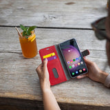 Kiinteä Samsung Galaxy A55 Fodral Opus Book Punainen