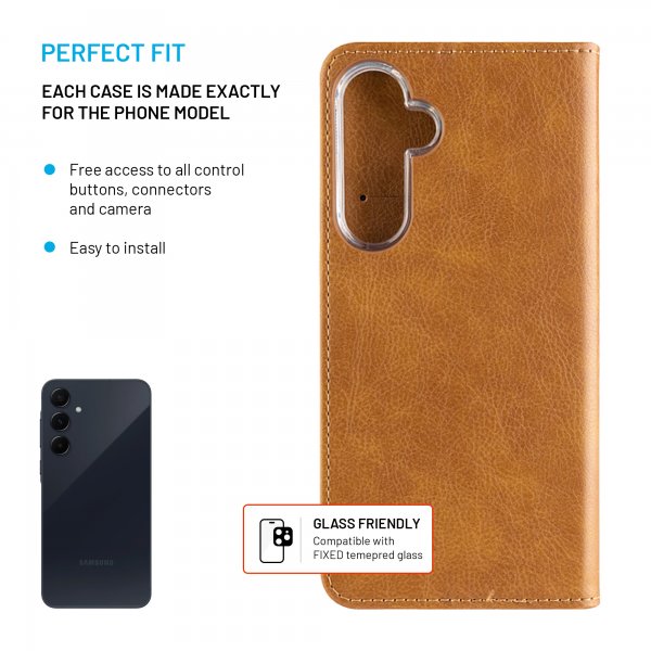Samsung Galaxy A55 Suojakotelo Opus Book Ruskea