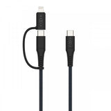 Fixed Kaapeli 2in1 USB-C/Lightning 60W 1.2m Musta