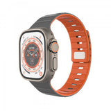 Kiinteä Apple Watch 42/44/45/46mm ranneke silikoni magneettihihna harmaa