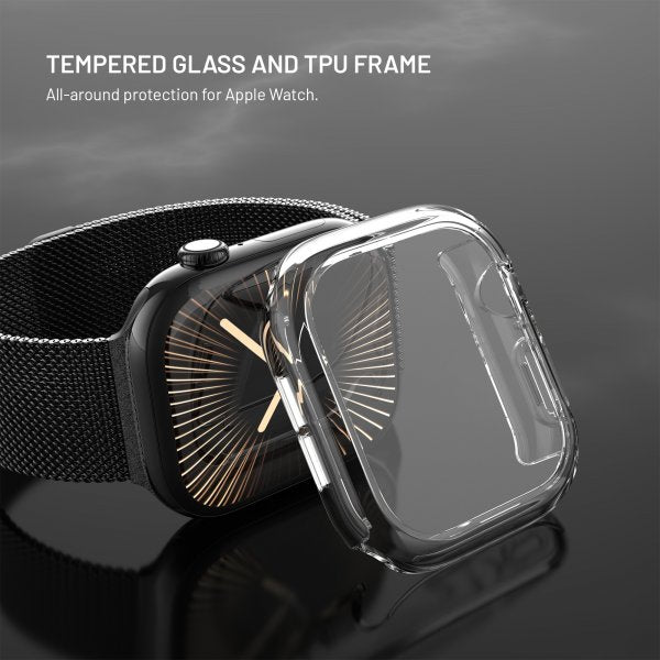 Kiinteä Apple Watch 42mm (Series 10) PURE Kuori integroidulla näytönsuojalla