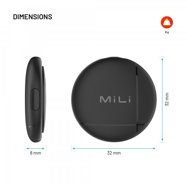 Fixed LiTag-paikannin Androidille, musta