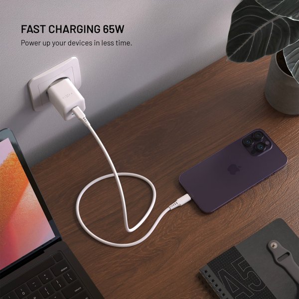 Fixed Laturi Mini PD 65W GaN USB-A & USB-C