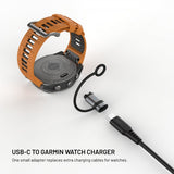 Kiinteä Garmin-älykellon lataussovitin USB-C, musta