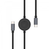 Kiinteä USB-C-kaapeli älykellon latauksella 1,5 m musta