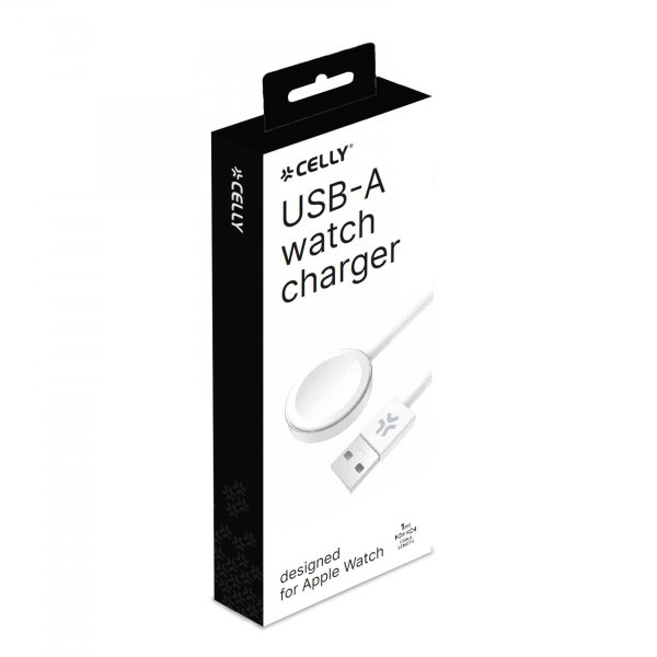 Celly Apple Watch -laturi, USB-A, 1 m, valkoinen