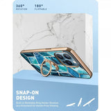 Supcase iPhone 13 Pro Cosmo Snap Sininen Marmori -suojakuori