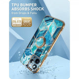 Supcase iPhone 13 Pro Cosmo Snap Sininen Marmori -suojakuori