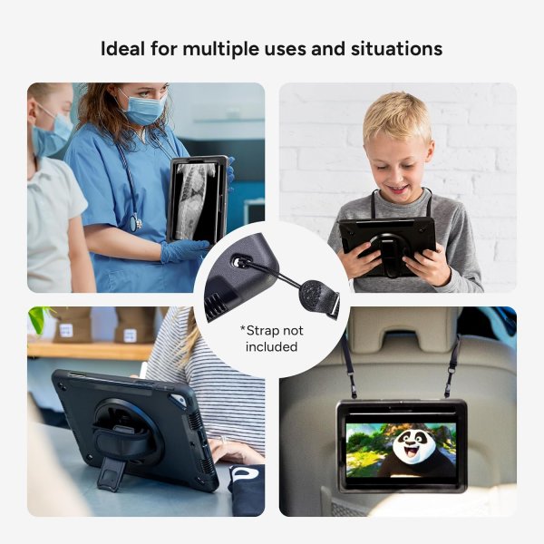 ZAGG iPad 10.2 (gen 7/8/9) Suojakotelo Rugged Tablet Case, musta
