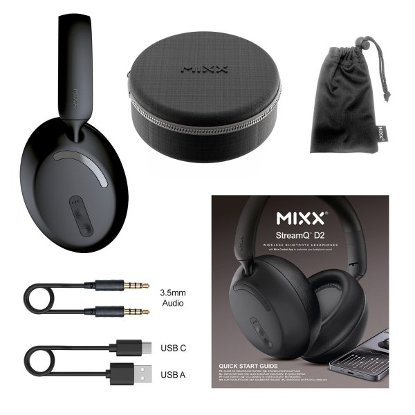 Mixx langattomat StreamQ D2 -kuulokkeet, mustat