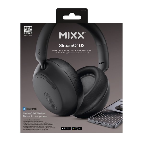 Mixx langattomat StreamQ D2 -kuulokkeet, mustat