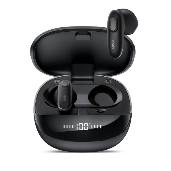 Mixx Langattomat StreamBuds Hybrid Charge 2 -kuulokkeet, musta