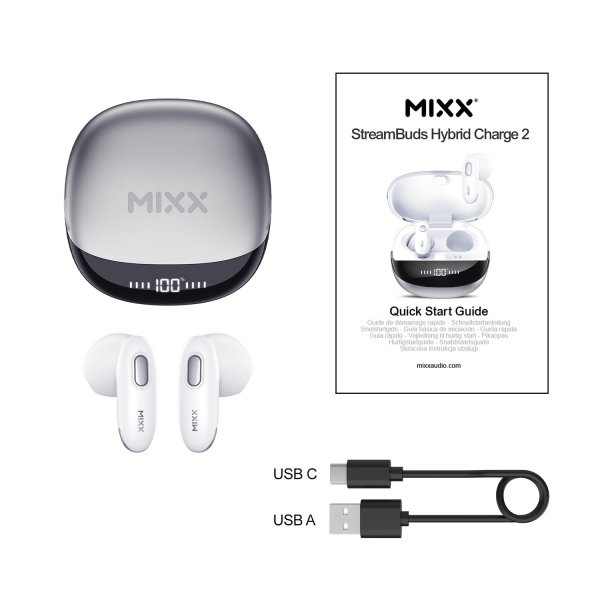 Mixx Langattomat Kuulokkeet StreamBuds Hybrid Charge 2 Valkoinen