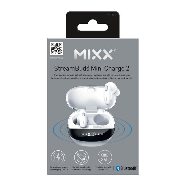 Mixx langattomat kuulokkeet StreamBuds Mini Charge 2 valkoinen