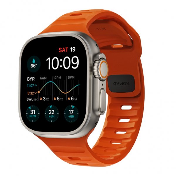 Nomad Apple Watch 44/45/46mm/Apple Watch Ultra -ranneke Sport Band Ultra Orange