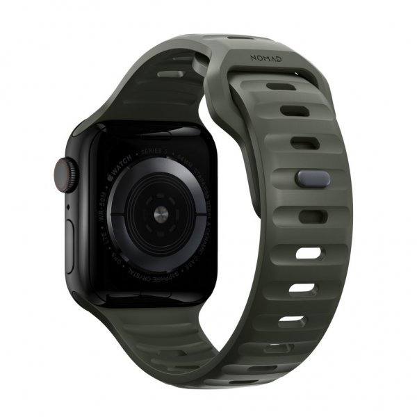 Nomad Apple Watch 44/45/46 mm/Apple Watch Ultra -ranneke Sport Band, Ash Green