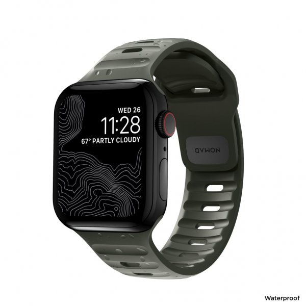 Nomad Apple Watch 38/40/41/42mm ranneke Sport Band Ash Green