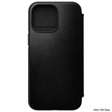 Nomad iPhone 14 Pro Max -suojakotelo, Modern Leather Folio, Horween-nahka, musta