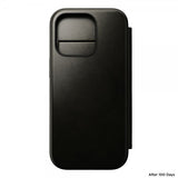 Nomad iPhone 16 Pro -suojakuori Modern Leather Folio Horween Green Chrome