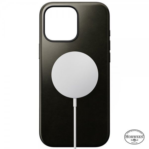 Nomad iPhone 16 Pro Max -suojakuori Modern Leather Case Horween Green Chrome