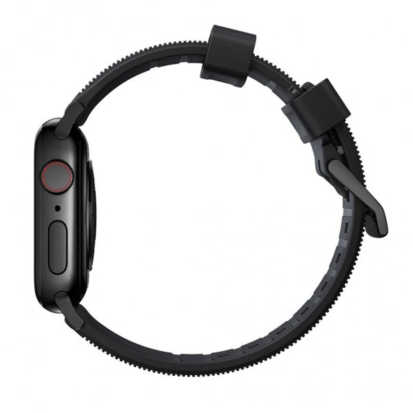 Nomad Apple Watch 38/40/41/42mm ranneke Rugged Band Black Hardware musta