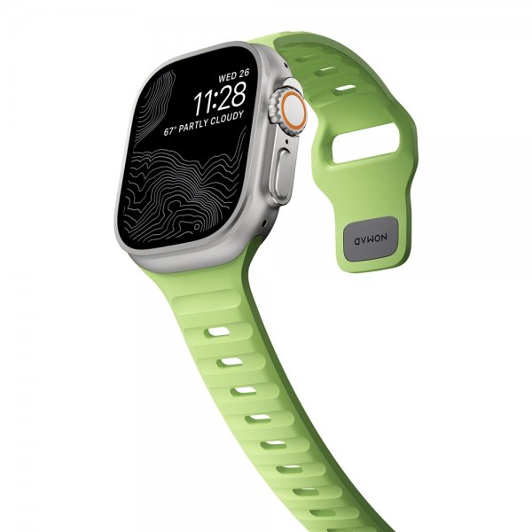 Nomad Apple Watch 44/45/46mm/Apple Watch Ultra -ranneke Sport Band Glow 2.0