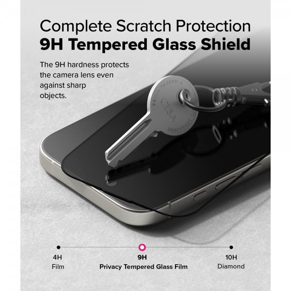 Ringke iPhone 16 Pro -näytönsuoja Easy Slide Privacy 2 kpl