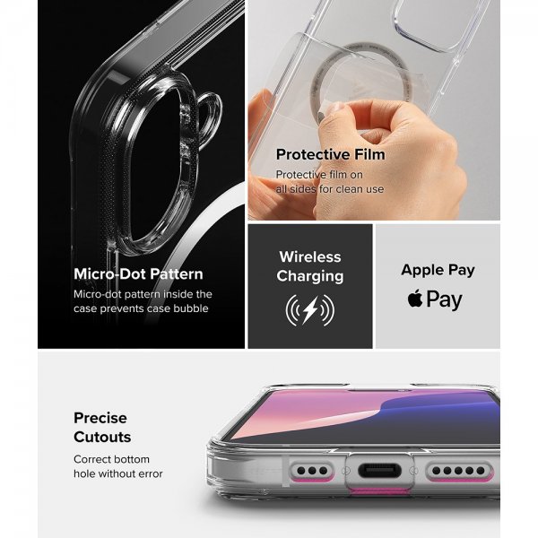 Ringke iPhone 16 Suojakuori Fusion Magnetic Transparent
