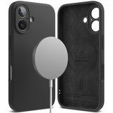 Ringke iPhone 16 -silikonisuojakuori magneetilla, musta