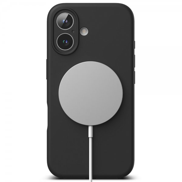 Ringke iPhone 16 -silikonisuojakuori magneetilla, musta