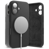 Ringke iPhone 16 -silikonisuojakuori magneetilla, musta