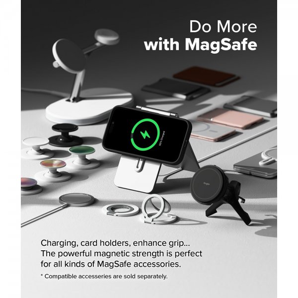 Ringke iPhone 16 -silikonisuojakuori magneetilla, musta