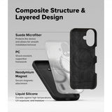 Ringke iPhone 16 -silikonisuojakuori magneetilla, musta