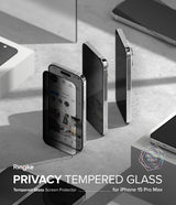Ringke iPhone 15 Pro Max Näytönsuoja Privacy Tempered Glass Asennusapu