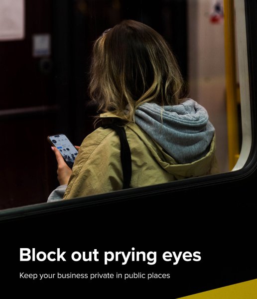 Ringke iPhone 15 Pro Max Näytönsuoja Privacy Tempered Glass Asennusapu