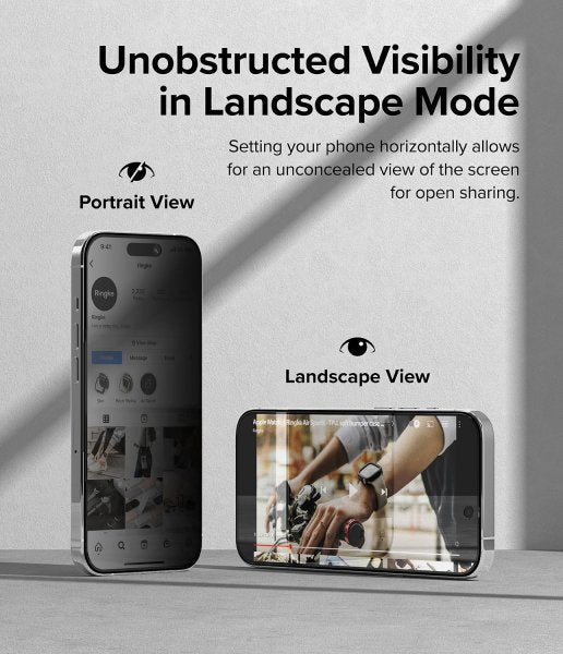 Ringke iPhone 15 Pro Max Näytönsuoja Privacy Tempered Glass Asennusapu