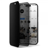 Ringke iPhone 15 Pro -näytönsuoja, Privacy Tempered Glass, asennuskehys