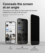 Ringke iPhone 15 näytönsuoja Privacy Tempered Glass asennusohjain