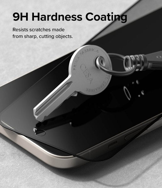 Ringke iPhone 15 näytönsuoja Privacy Tempered Glass asennusohjain