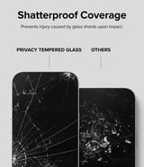 Ringke iPhone 15 näytönsuoja Privacy Tempered Glass asennusohjain