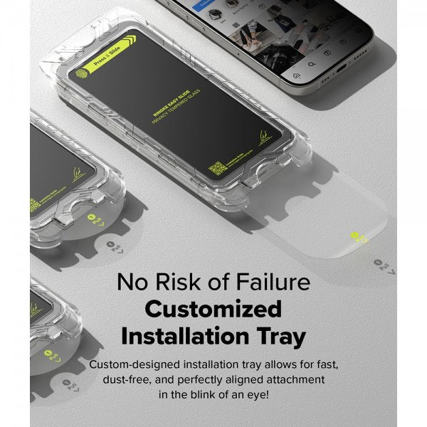 Ringke iPhone 16 Pro Max -näytönsuoja Easy Slide Privacy, 2 kpl