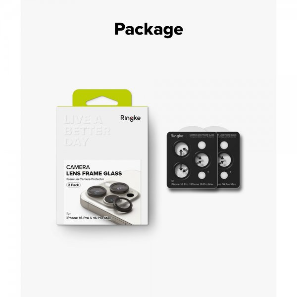 Ringke iPhone 16 Pro/iPhone 16 Pro Max Kameran linssins kehys 2-pakkaus