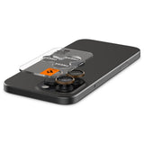 Spigen iPhone 16 Pro/Pro Max/17 Pro/Pro Max Kameran suojalasi GLAS.tR EZ Fit Optik Pro 2-pakkaus Desert Titanium