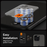 Spigen iPhone 16 Pro/Pro Max/17 Pro/Pro Max Kameran suojalasi GLAS.tR EZ Fit Optik Pro 2-pakkaus Desert Titanium
