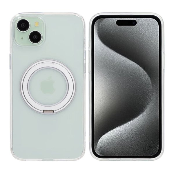 iPhone 15 Plus Suojakuori Käännettävä MagSafe-tuki Läpinäkyvä