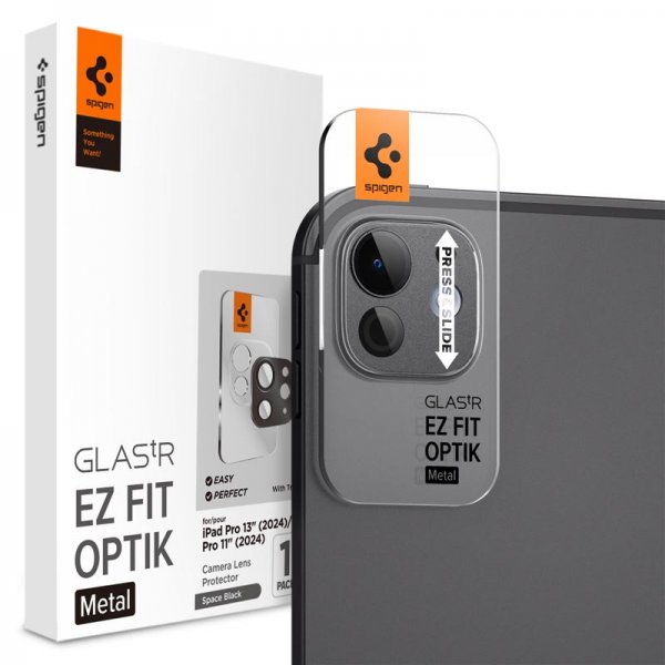 Spigen iPad Pro 11 (M4/M5)/iPad Pro 13 (M4/M5) Kameran suojalasi.tR EZ Fit Optik Metal Space Black