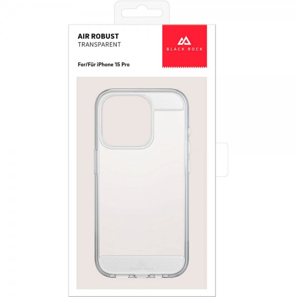 Black Rock iPhone 15 Pro -suojakuori Air Robust Case läpinäkyvä