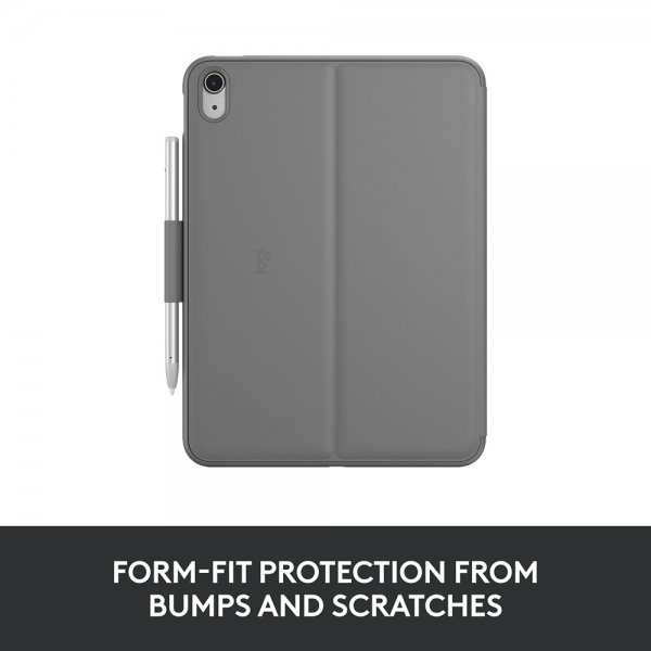 Logitech iPad 10.9 (10. sukupolvi)/iPad 11 (A16) -näppäimistökotelo Slim Folio Oxford Grey Nordic